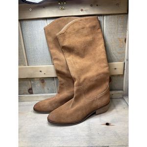 𝅺new NWOB Frye US9.5 Caden Stitch Tall Western Boot Tan 3470688 Suede Leather